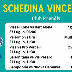 Schedina Vincente – Club Friendly 27/07/2025 (❌Persa)