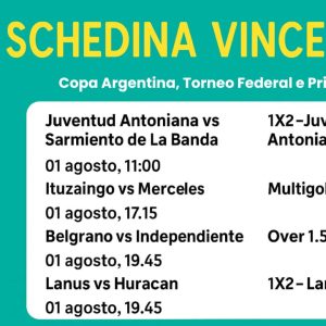 Schedina Vincente – Campeonato Argentino 01/08/2025 (❌Persa)