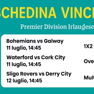 Schedina Vincente – Premier Division Irlanda 11-12 Luglio 2025 (❌Persa)