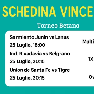 Schedina Vincente – Campeonato Torneo Betano – Clausura 25/07/2025 (❌Persa)