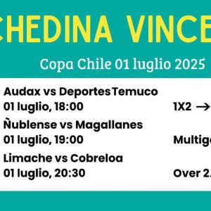Schedina Vincente – Copa Chile 01 luglio 2025 (✅ Vinta)