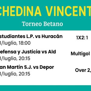 Schedina Vincente – Torneo Betano · Clausura 21 luglio 2025 (✅ Vinta)