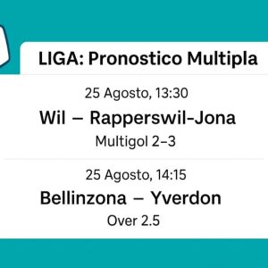 Schedina Vincente – Challenge League 26/08/2025