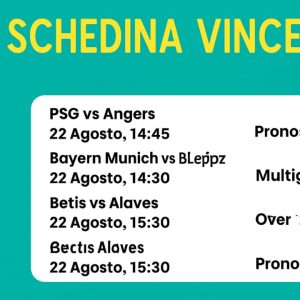 Schedina Vincente – Ligue 1, Bundesliga, LaLiga – 22/08/2025