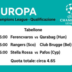 Schedina Vincente – Champions League – 19 Agosto 2025