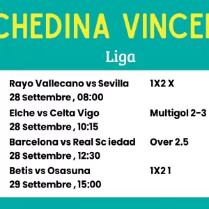 Schedina Vincente – Campeonato LaLiga 28/09/2025