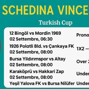 Schedina Vincente – Turkish Cup Qualification 02/09/2025