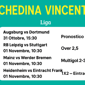 Schedina Vincente – Bundesliga 31/10 – 01/11/2025