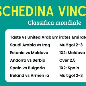 Schedina Vincente – World Cup – Qualification 14 Ottobre 2025